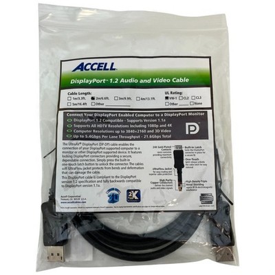 ACCELL DisplayPort 1.2 audio and video cable - 6.6Ft