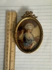 French Ormolu Frame Gold Gilt Woman Blue Dress 1700 Era Clothes Garland Flowers — photo 10