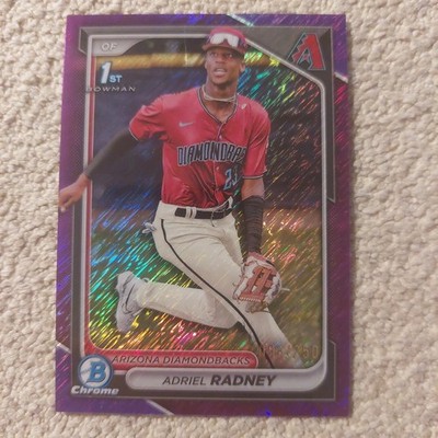 2024 Bowman Chrome - Prospects Adriel Radney #BCP-191 Purple Shimmer...