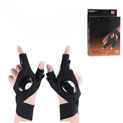 #ad NEW Pair LED Flashlight Gloves Outdoor Fishing Camping Hiking Gloves Men Women $4.71