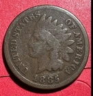 1885 US Indian Head Cent! Good! Harder to Find! Lower Mintage!