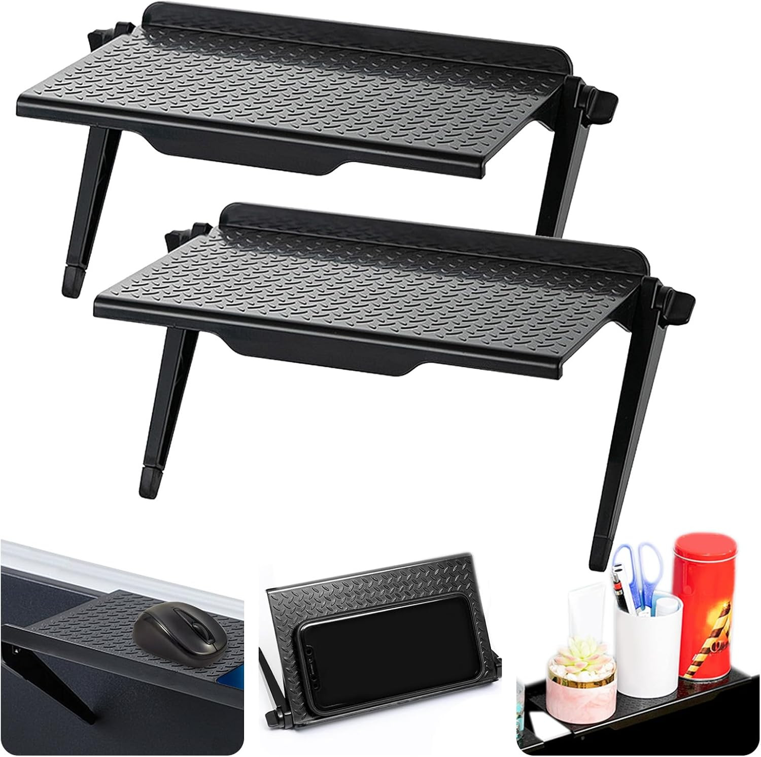 2 Pezzi Supporto Superiore Monitor Pieghevole ,Ripiano Superiore per TV ,Ripiano