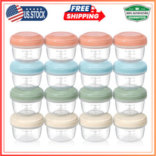  16 Pack 4 Oz Small Containers with Lids Reusable Plastic Containers for Snack