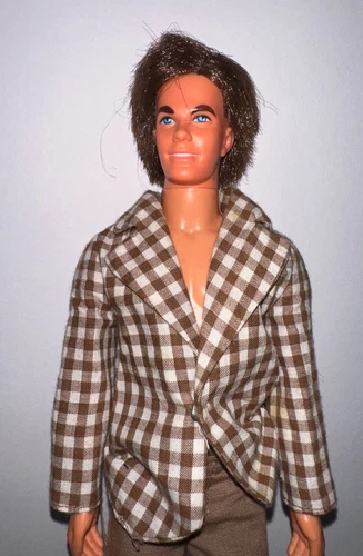Vintage 1976 Mattel Ken Doll #1262 Action Man Brown Hair w/ Plaid Jacket – Hong
