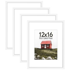 12x16 Picture Frame Set of 4, Made of High Definition Real Glass, Display 8.5...