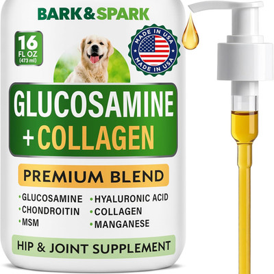 Liquid Collagen for Dogs W/Glucosamine (16 OZ) Advanced Mobility Joint Supplemen