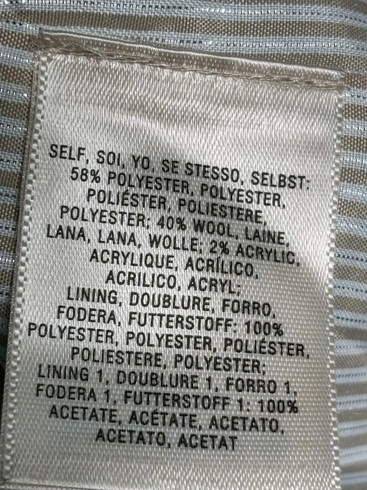 Cartonier шерстяная смесь пальто куртка женщин размер 2 серый персиковый одиночный груди зима - Изображение 4 из 4