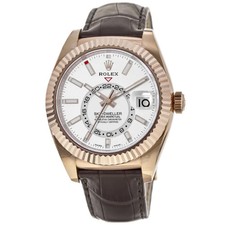 Rolex Sky-Dweller White Dial 18kt Everose Gold Men's Watch M326135-0006-PO