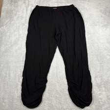 Oh My Gauze Pants Womens 2 Black Harem Tapered Minimalist Boho Lagenlook Lounge