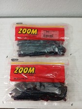 Zoom Lot of 2 Magnum U Tail Worm Plum Apple Soft Plastic Bass Fishing Lure