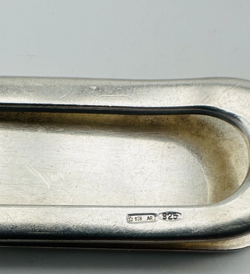 Lotto Di 2 Fermasoldi Vintage In Argento 925 E Lastrina Oro 750 , Peso 27,8 - Immagine 4 di 4