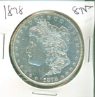 1878 8TF Morgan silver dollar, nice untoned choice unc. details - cleaned