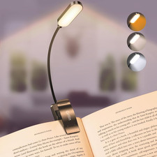 16 LED Rechargeable Book Light for Reading in Bed- Eye Caring 3 Color Temperatur