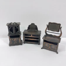 Vintage 1970's Durham Industries Die Cast Metal Dollhouse Furniture Miniatures