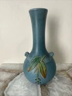 ANTIQUE WELLER SEA BLUE CORNISH TREE BERRY ART POTTERY FLOWER GARDEN VASE MINT