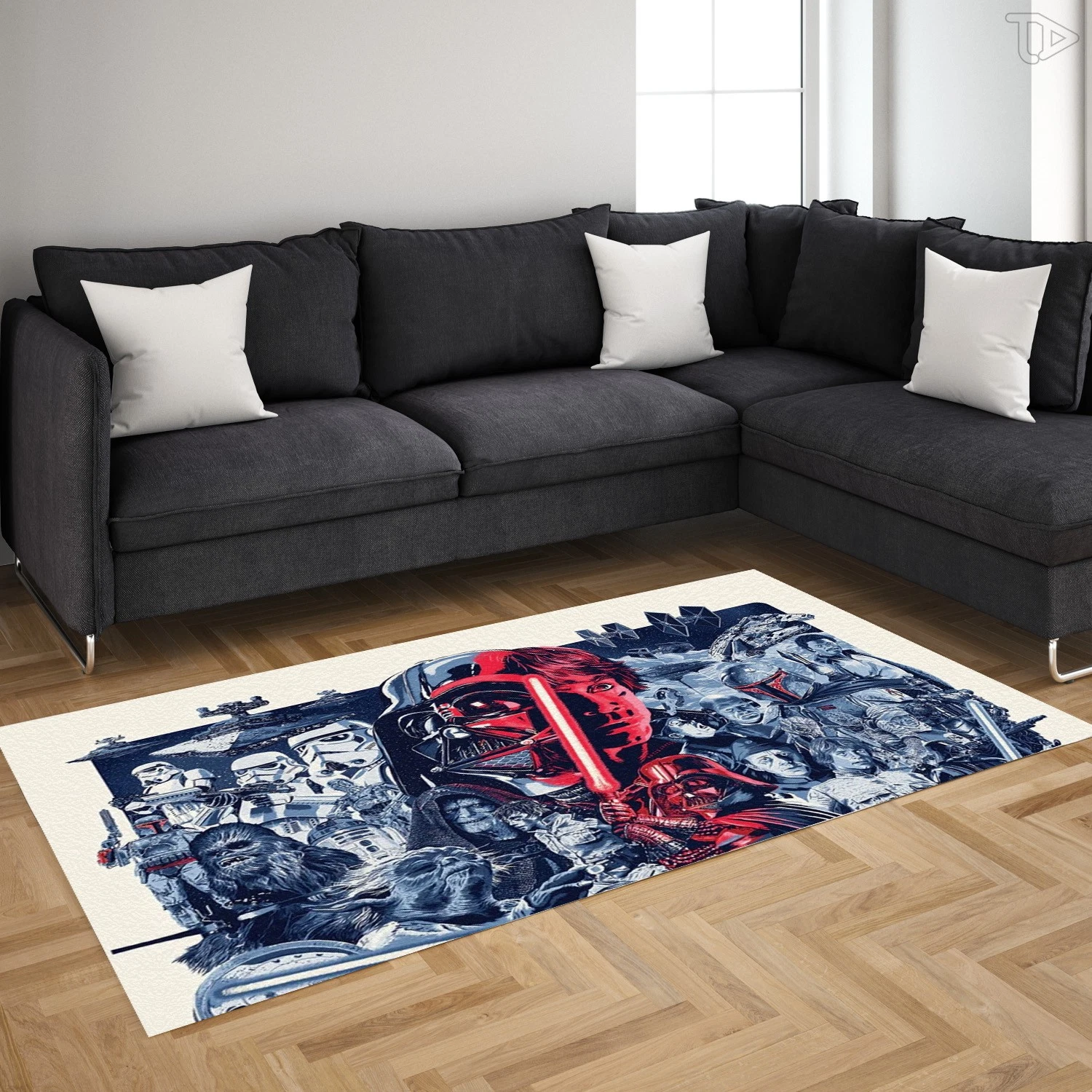 Galactic Legacy Portrait Rug - Classic Hero vs Villain Dual Face Art