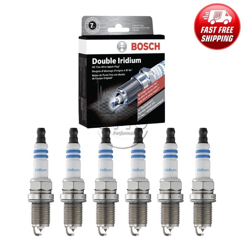 Genuine BOSCH Double Iridium Spark Plug 6PCS for Accord/ Acura MDX RL TL V6
