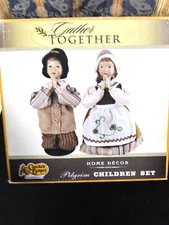 Cracker Barrel Gather Togather Pilgrim Children Set Boy & Girl