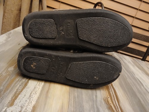 LAMO Hardsole Slippers Women's 7 Brown Black Cream Yarn Fleece House Shoes - Picture 4 of 7