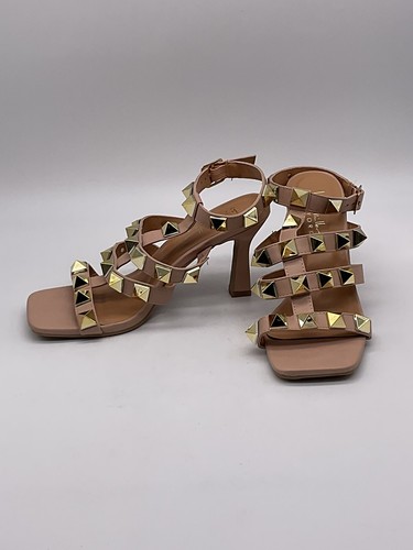 Sandalia Nicole Miller New York con tachuelas y tiras para mujer talla 7 nueva sin caja rosa - Imagen 3 de 7