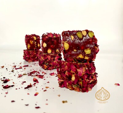 3,19 /100g Lokum Turkish Delight Rosenblättern Granatapfel Pistazien