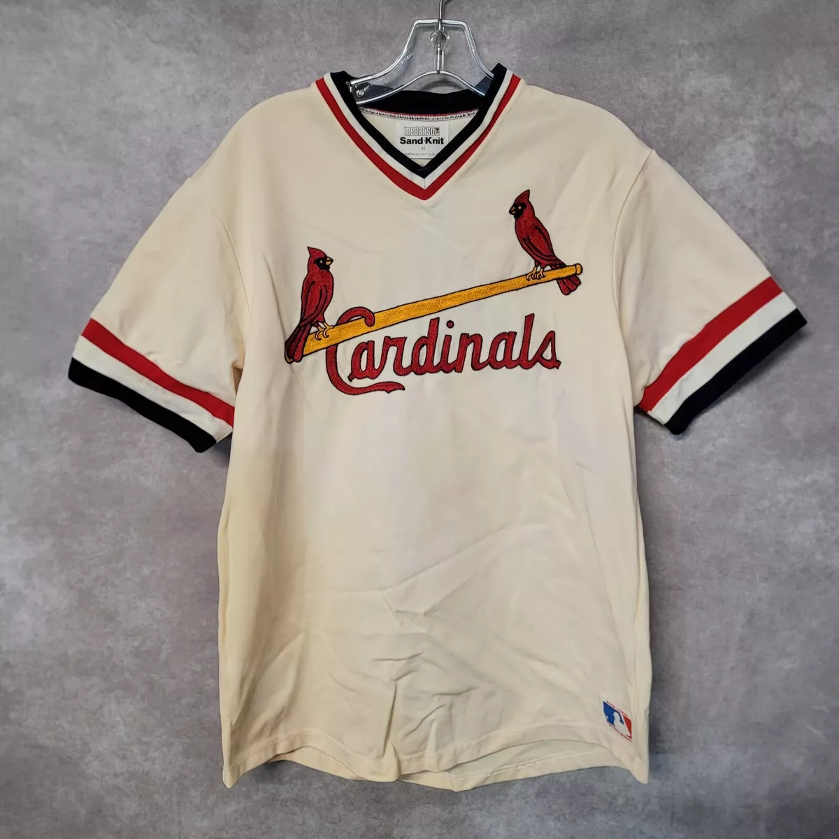 Vintage 80s Sand Knit Medalist Authentic St Louis Cardinals Jersey Mens 42 M