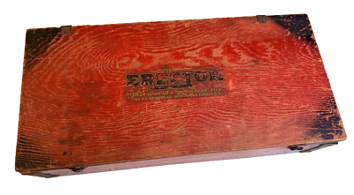 Antique Wood Wooden THE NEW Erector Set Red Box New Haven CT