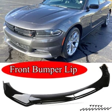 For Dodge Charger SRT SXT RT Front Bumper Lip Splitter Spoiler Black Glossy