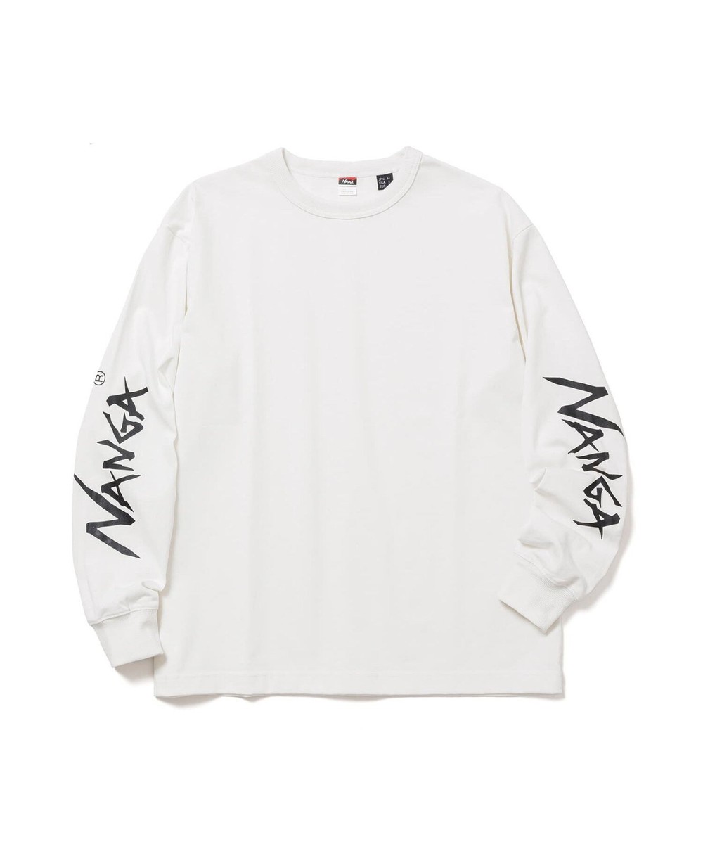 トップス NANGA ECOHYBRID SLV LOGO L/S TEE WHT- L ASK availability first)NANGA ECO HYBRID SLV LOGO L/S TEE