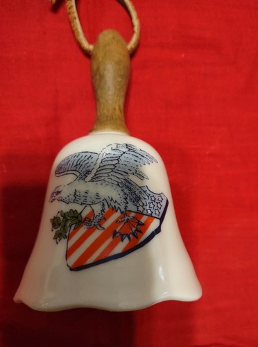 Vintage Enesco Ceramic Bell ~ Wooden Handle ~ 4.5" - Bild 4 von 7