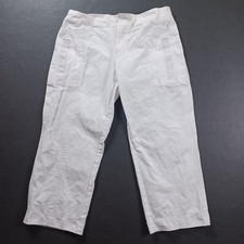 Nike Pants Womens Small Ripstop Cropped Capri Pockets Vintage Y2K White