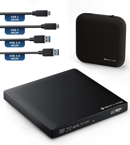 Externe USB 3.1 USB-C Lecteur Graveur UHD 4k 3D M-Disc Blu-Ray DVD CD BDXL HD...