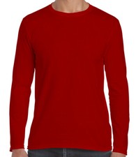 Image of Gildan Mens Softstyle Long Sleeve T Shirts Casual Plain Cotton Tee Top Shirts 