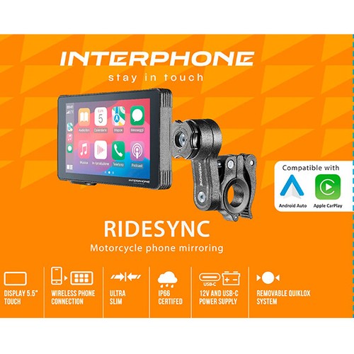 Interphone Ridesync Smartphone Motorcycle Bluetooth Wi-Fi Connection System - Picture 4 of 5