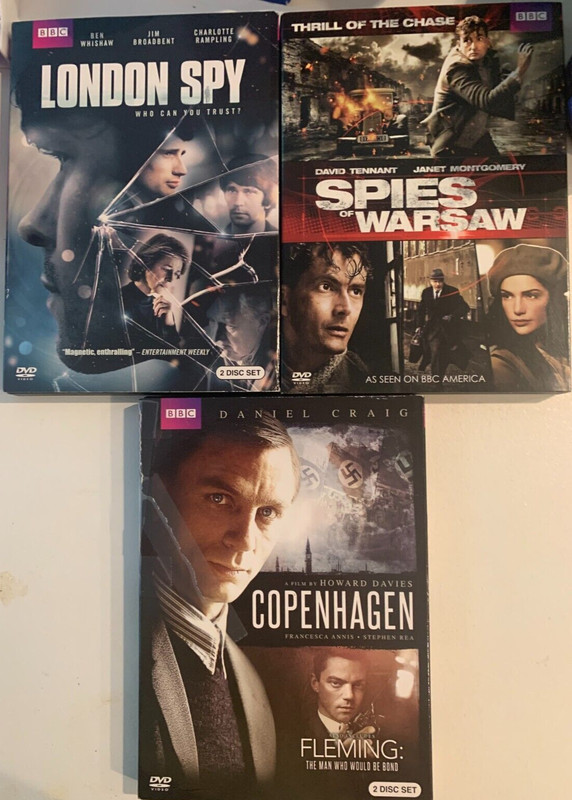 3 TV DVD BBC London Spy, Copenhagen, Warsaw Tennant Graig Fleming British series