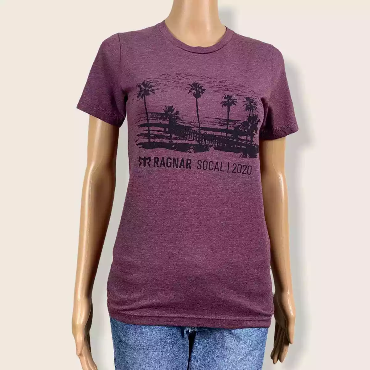 Reebok Ragnar Relay Race SoCal 2020 Purple Shirt T Shirt Short