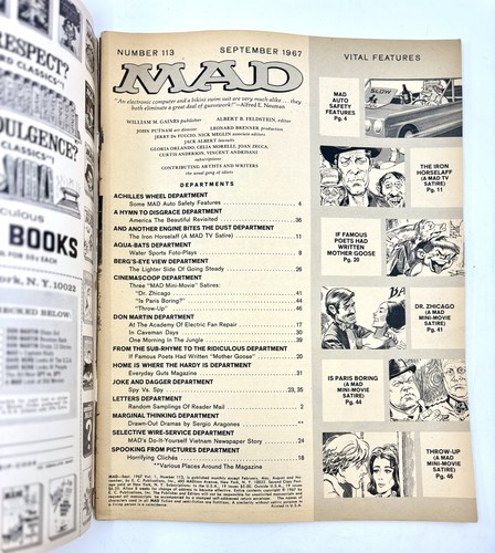LOT (6 ) Vintage MAD MAGAZINES 60's-70's #113, 130, 131, 138, 143, 162 UNFOLDED - Picture 3 of 24