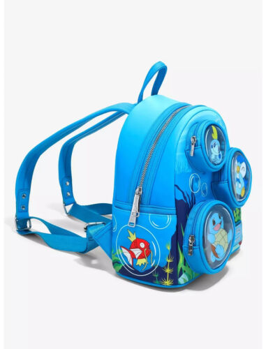 Mini Zaino Loungefly Pokémon Squirtle Tipo Acqua Bolle - Nuovo - Foto 2 di 5