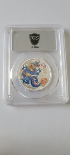 2024 PCGS Ultra Break Blue-Orange Year Of The Dragon - Picture 3 of 5