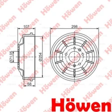 Fits Peugeot Expert Citroen Dispatch 1.6 D HDi Brake Drum Rear Howen
