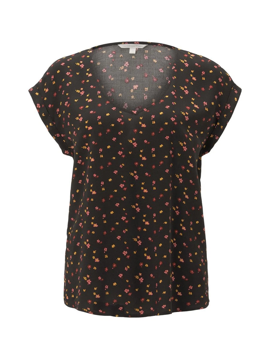 TOM TAILOR Top da Donna con Motivo, 37999 - Design a Foglie