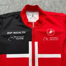 Castelli Cycling Jersey Men Small Red Black Short Sleeve Full Zip Georgia