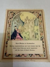 Vintage 1930's-40's Best Wishes On Your Graduation Greeting Card