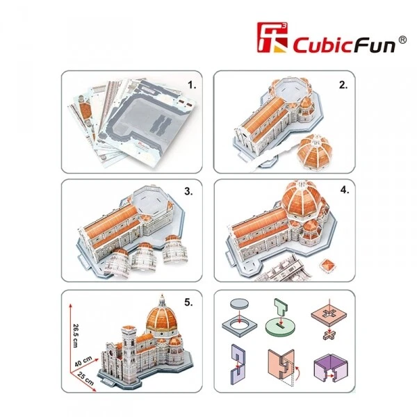 Puzzle 3D CATTEDRALE DI SANTA MARIA DEL FIORE FIRENZE CubicFun - Immagine 4 di 4
