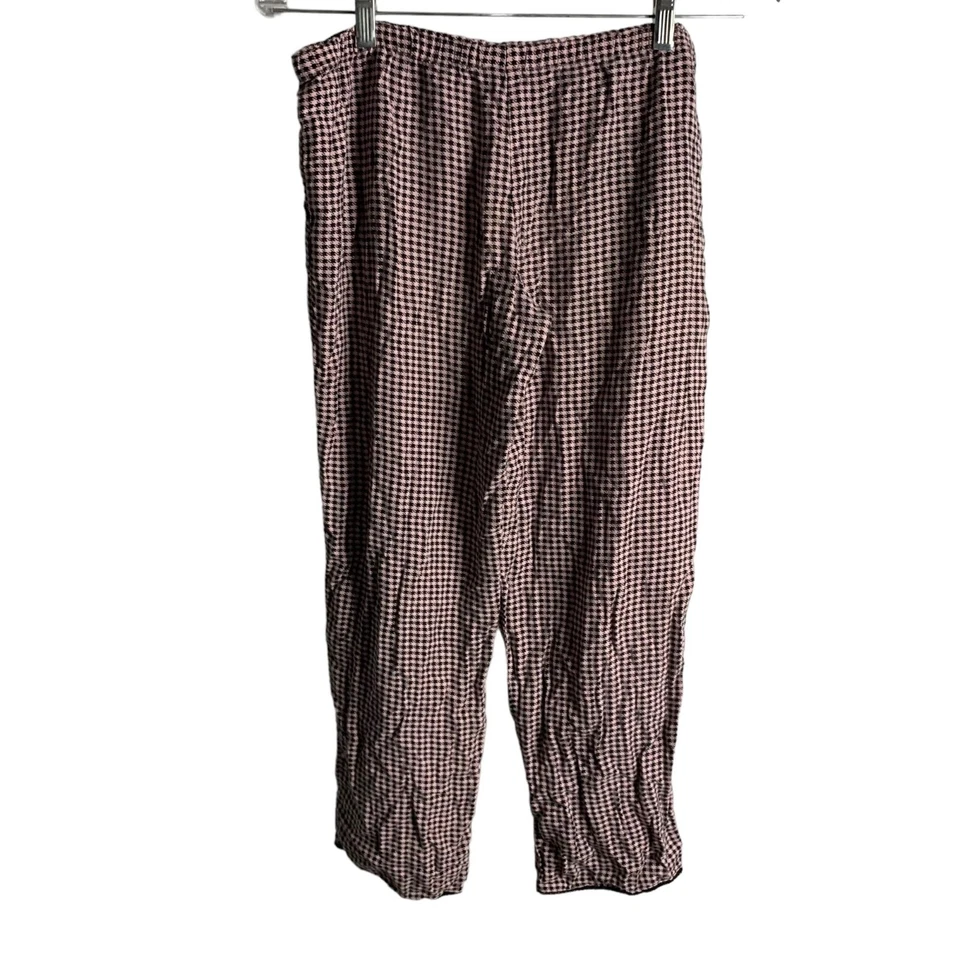 Pantalones de pijama Betsey Johnson íntimos S rosa negro bolsillos a cuadros cintura elástica Foto 3 de 4