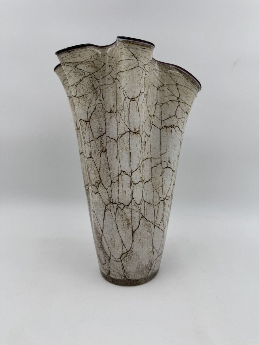 Jozefina Handkerchief Glass Vase Krosno Poland Handblown Art