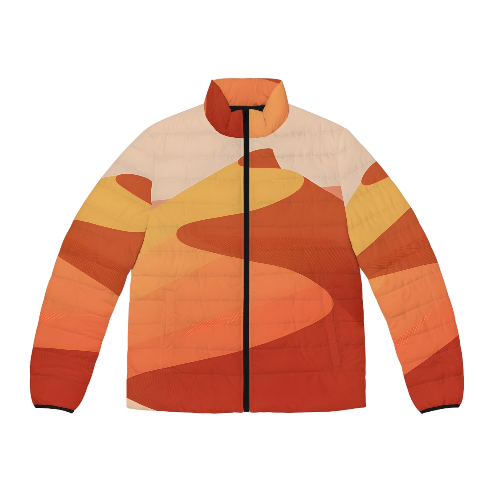 Gradient Dunes Puffer Jacket Stylish Winter Warmth Cozy Outdoor Apparel