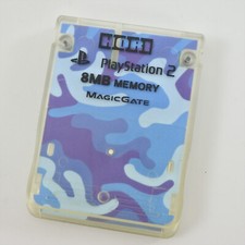 PS2 Memory Card 8MB HORI Camouflage Blue x Black Playstation 2 Made in Japan 033