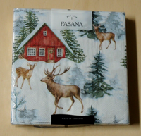 20 Servietten HüTte Rehe Winter Tannen 1 Packung Ovp Motivservietten Schnee
