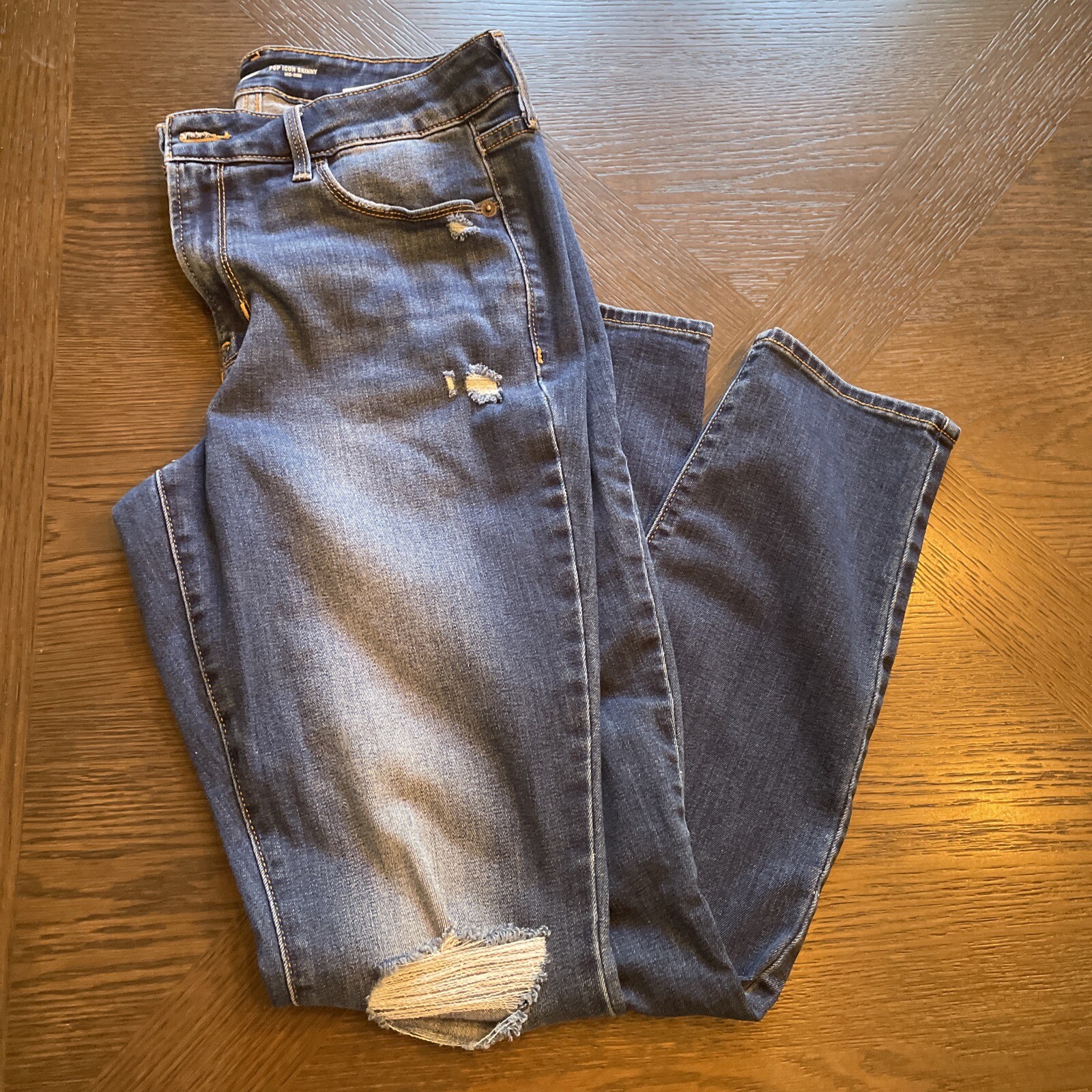 Old Navy Jeans Womens 10 Blue Pop Icon Skinny Mid Rise Stretch Denim Light Wash